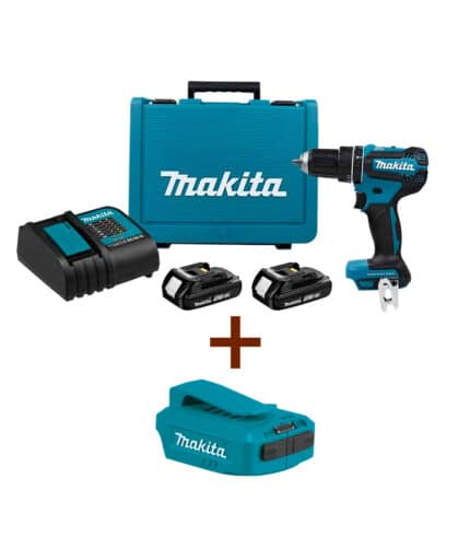 HC134361 - Rotomartillo Taladro Percutor 1/2 18V Vvr con Carga y 2 Baterias Makita DHP485SYE - MAKITA